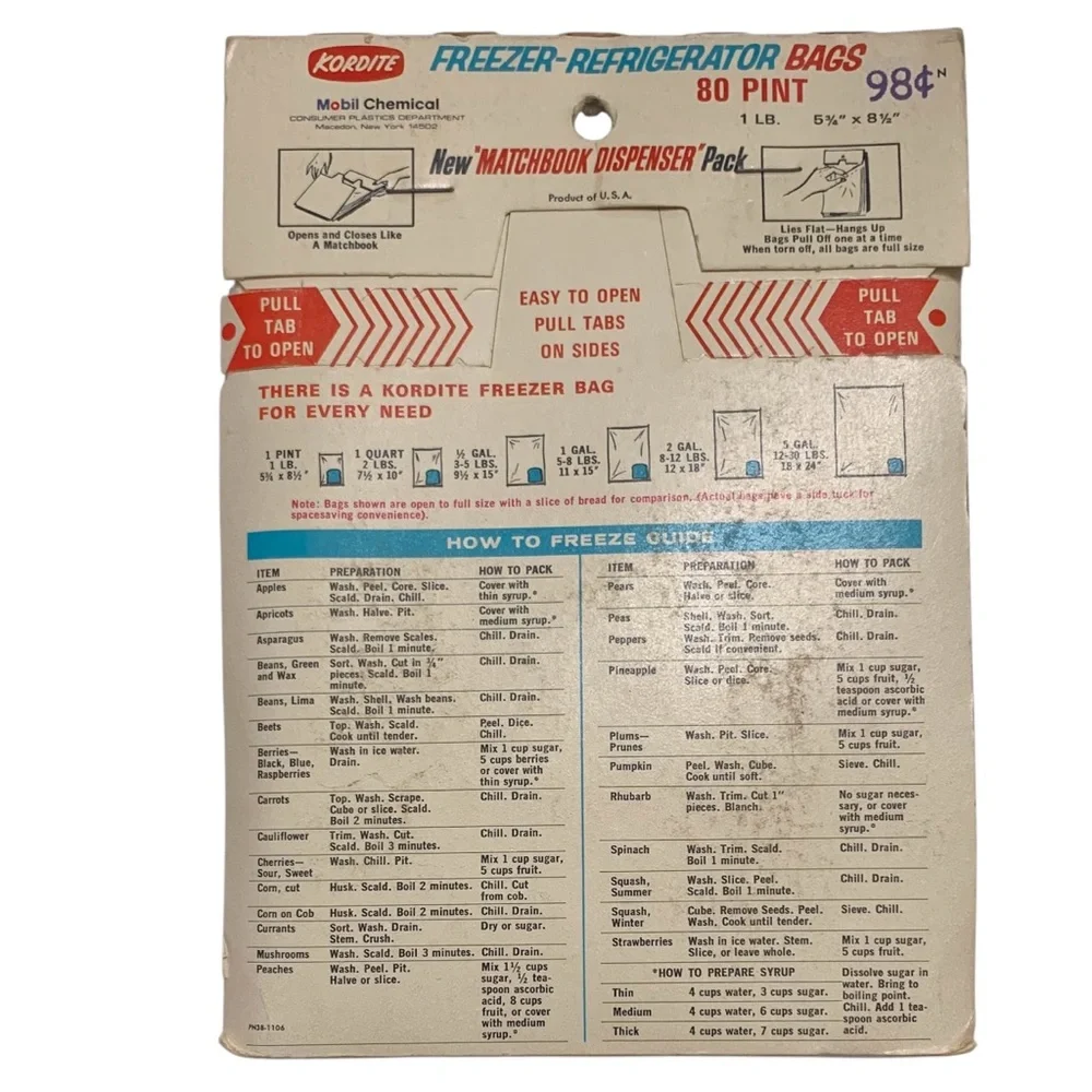 KORDITE Vintage Freezer-Refrigerator Bags Bundle of 2 Packs 80 Pint & 30 Pint